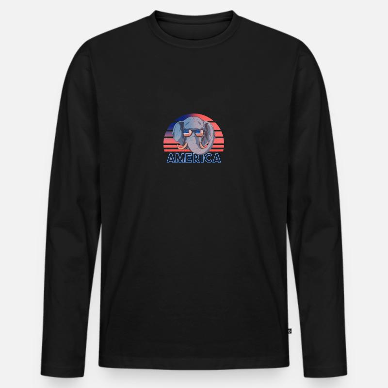 USA - Männer Premium Bio Langarmshirt - Schwarz