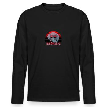 Angola - Men's Premium Organic Long Sleeve Shirt - black - Front - Nico (187cm)