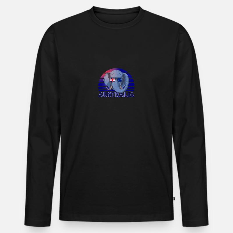 Australien - Männer Premium Bio Langarmshirt - Schwarz
