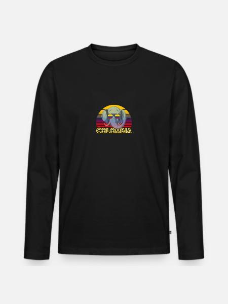 Colombia - Men's Premium Organic Long Sleeve Shirt - black