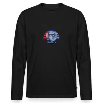 Cuba - T-shirt manches longues Premium bio Homme - noir - Devant - Nico (187cm)