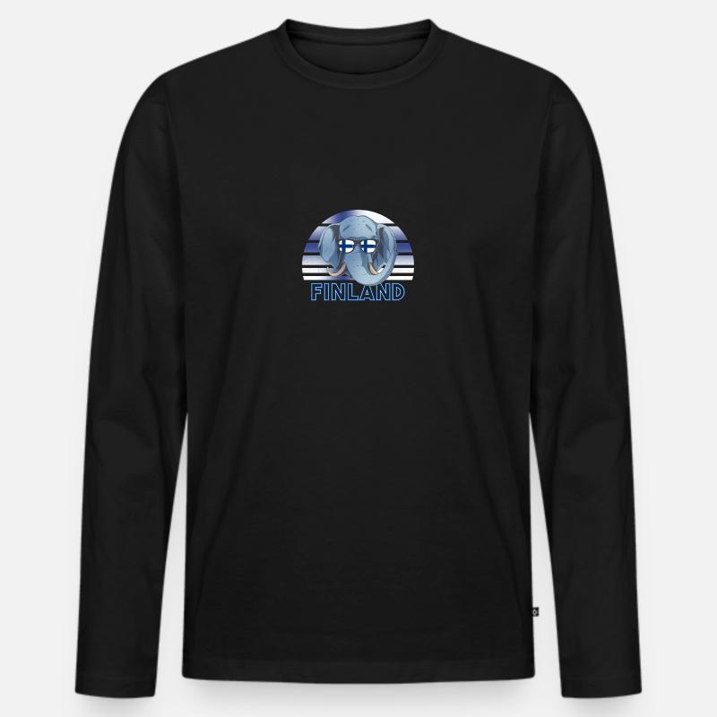 Finnland - Männer Premium Bio Langarmshirt - Schwarz