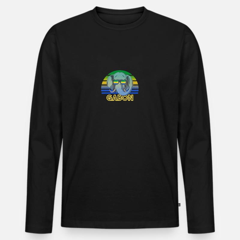 Gabun - Männer Premium Bio Langarmshirt - Schwarz