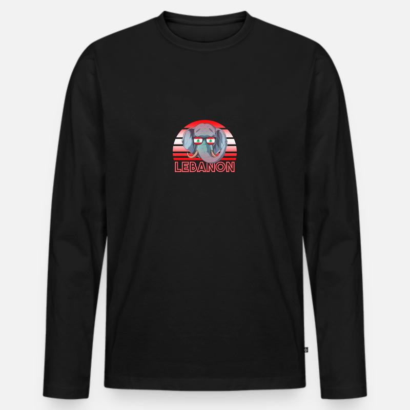 Libanon - Männer Premium Bio Langarmshirt - Schwarz