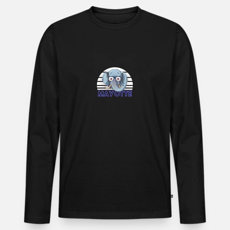Mayotte - Männer Premium Bio Langarmshirt - Schwarz