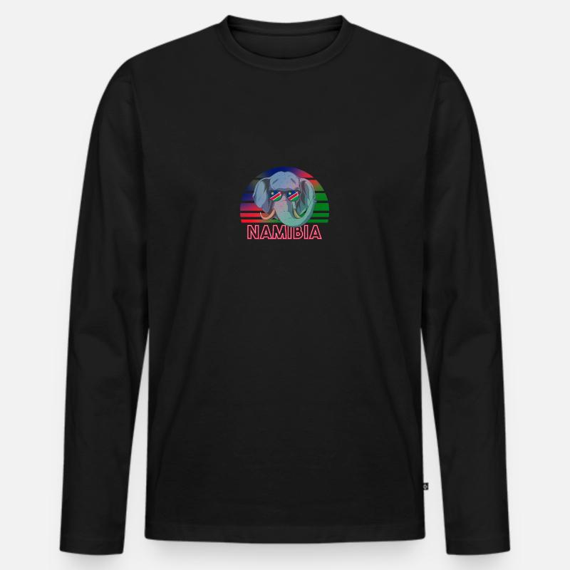 Namibia - Männer Premium Bio Langarmshirt - Schwarz