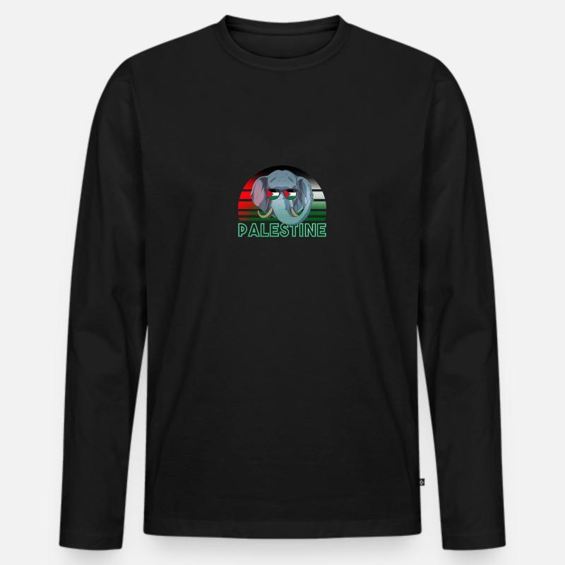 Palästina - Männer Premium Bio Langarmshirt - Schwarz