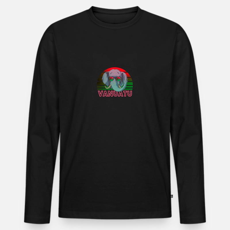 Vanuatu - Männer Premium Bio Langarmshirt - Schwarz