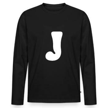 J - Männer Premium Bio Langarmshirt - Schwarz - Vorne - Nico (187cm)