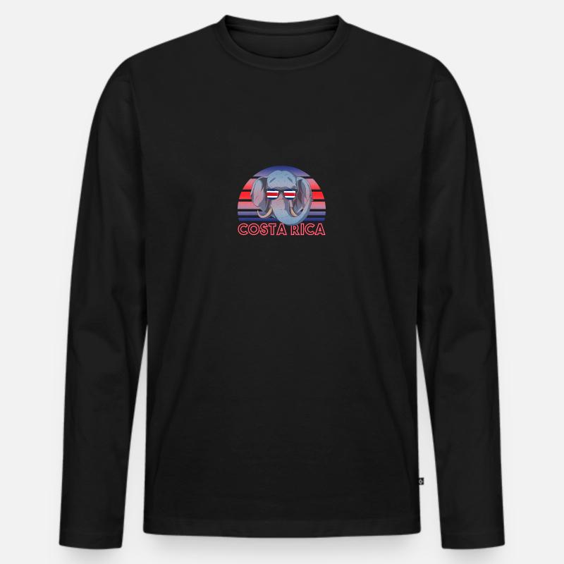 Costa Rica - Männer Premium Bio Langarmshirt - Schwarz