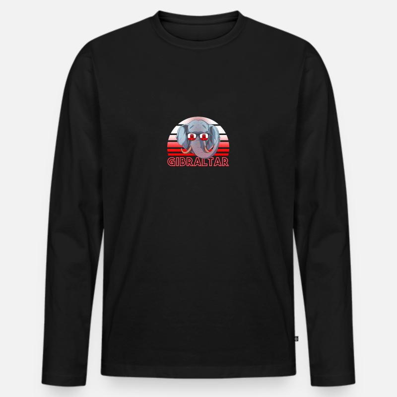 Gibraltar - Männer Premium Bio Langarmshirt - Schwarz
