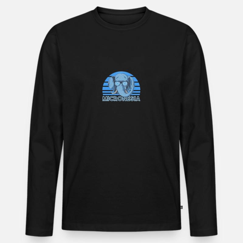 Mikronesien - Männer Premium Bio Langarmshirt - Schwarz