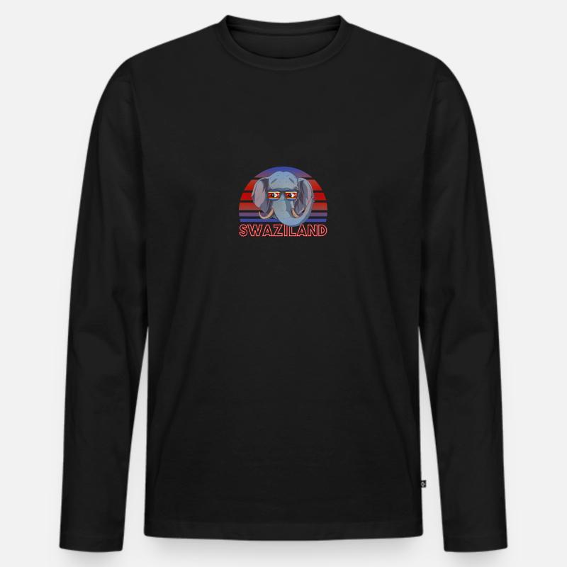 Swasiland - Männer Premium Bio Langarmshirt - Schwarz