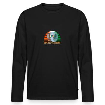 Ivory Coast - Men's Premium Organic Long Sleeve Shirt - black - Front - Nico (187cm)