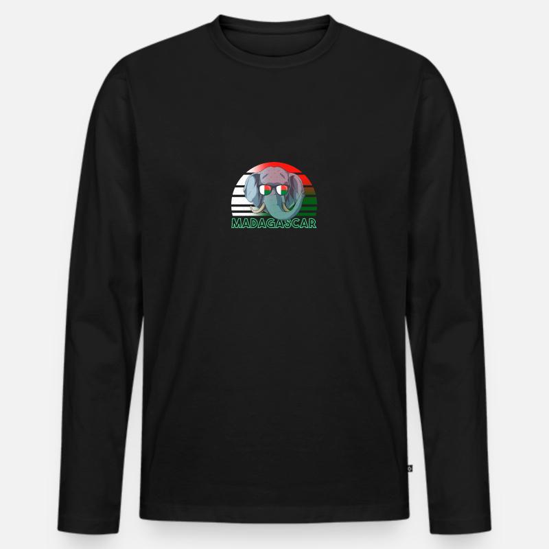 Madagaskar - Männer Premium Bio Langarmshirt - Schwarz