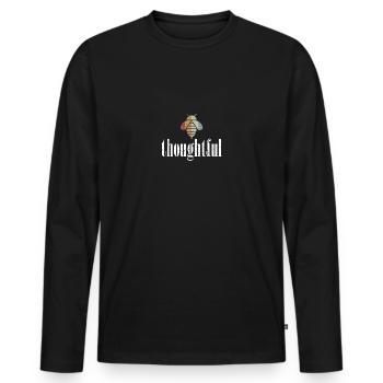 Abeille rétro Attentionnée Biene Soyez réfléchi - T-shirt manches longues Premium bio Homme - noir - Devant - Nico (187cm)