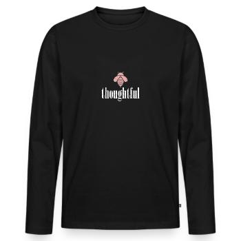 Pink Bee Thoughtful Bee Be Thoughtful - Men's Premium Organic Long Sleeve Shirt - black - Front - Nico (187cm)