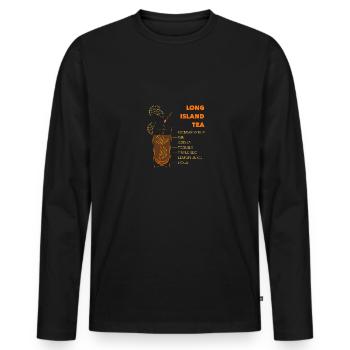 Long Iceland Ice Tea Cocktail Cadeau - T-shirt manches longues Premium bio Homme - noir - Devant - Nico (187cm)