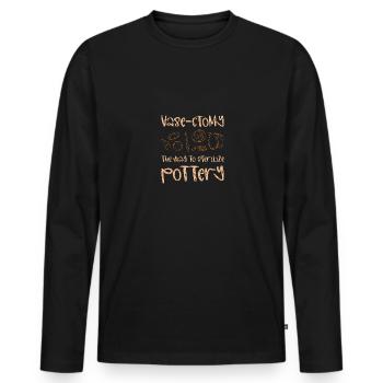Ceramic Pottery Clay Clay Hobby Gift - Men's Premium Organic Long Sleeve Shirt - black - Front - Nico (187cm)