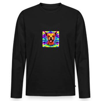 High Chihuahua in Digital Art - Men's Premium Organic Long Sleeve Shirt - black - Front - Nico (187cm)
