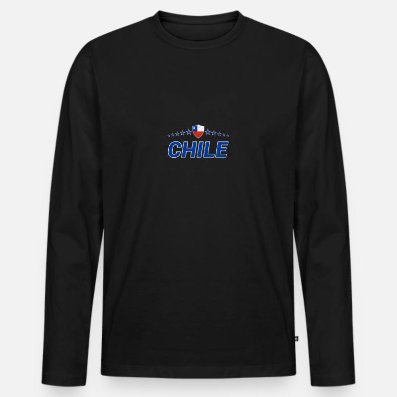 Chile - Männer Premium Bio Langarmshirt - Schwarz