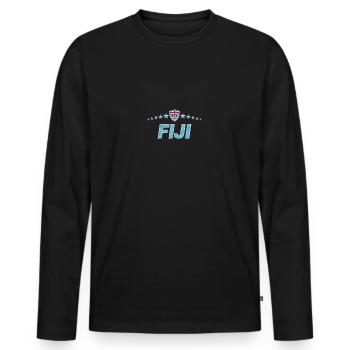 Fidji - T-shirt manches longues Premium bio Homme - noir - Devant - Nico (187cm)