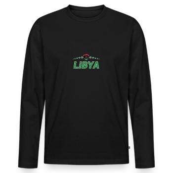 Libye - T-shirt manches longues Premium bio Homme - noir - Devant - Nico (187cm)