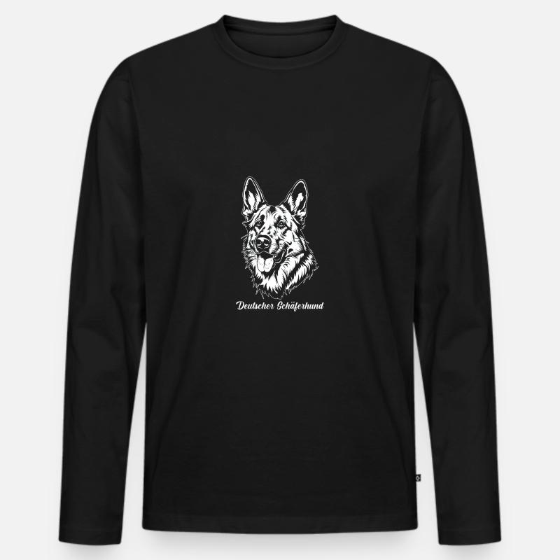 Hund Deutscher Schäferhund - Männer Premium Bio Langarmshirt - Schwarz