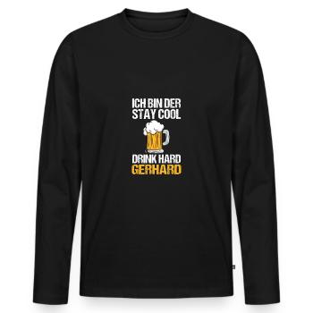 les amateurs de bière l’alcool célèbrent Gerhard - T-shirt manches longues Premium bio Homme - noir - Devant - Nico (187cm)