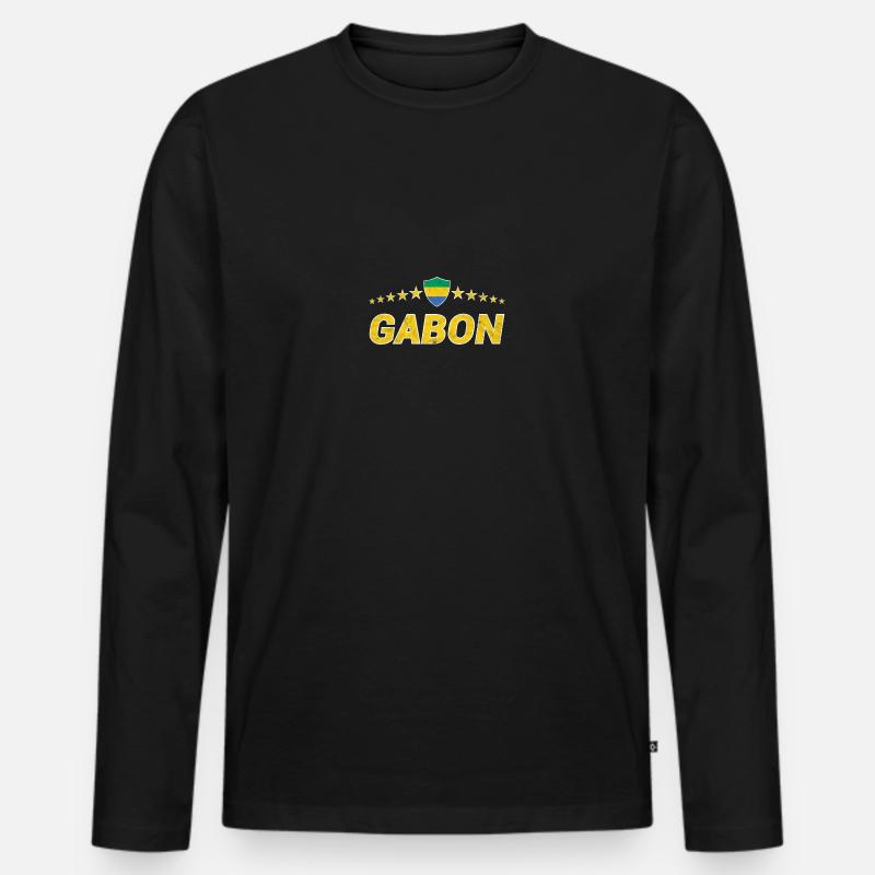 Gabun - Männer Premium Bio Langarmshirt - Schwarz