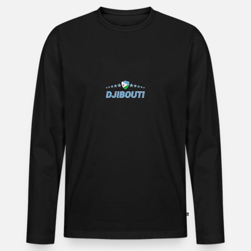 Dschibuti - Männer Premium Bio Langarmshirt - Schwarz