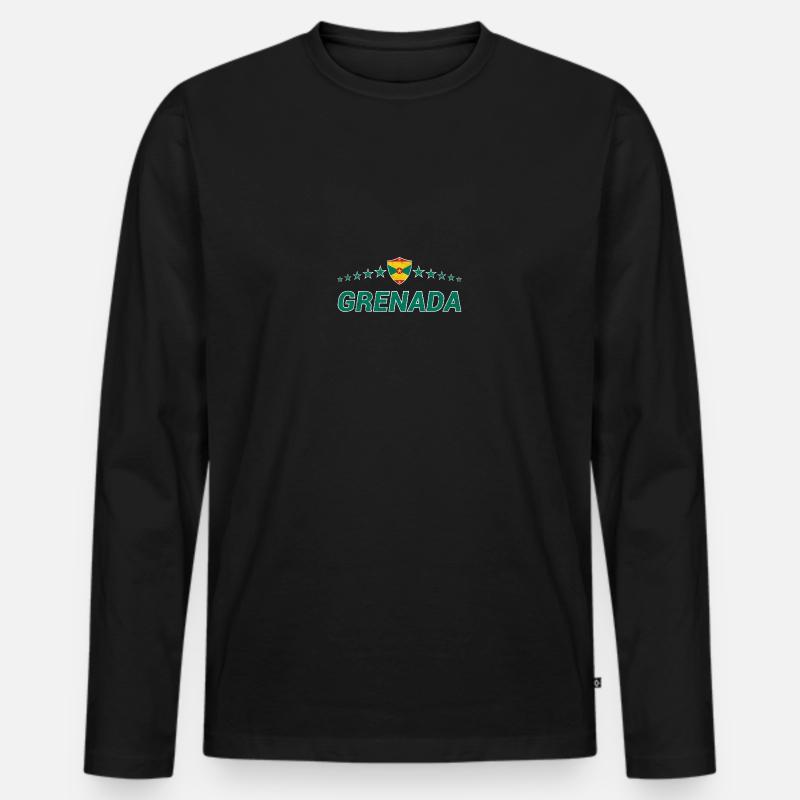 Grenada - Männer Premium Bio Langarmshirt - Schwarz