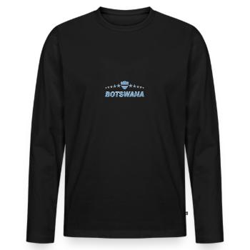 Botswana - Männer Premium Bio Langarmshirt - Schwarz - Vorne - Nico (187cm)