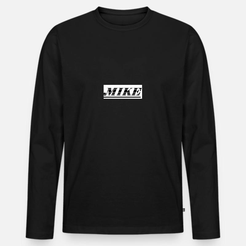 mike - Männer Premium Bio Langarmshirt - Schwarz