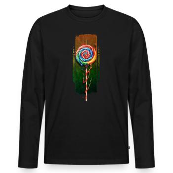 Tourbillon fantaisiste : Popsicle multicolore - T-shirt manches longues Premium bio Homme - noir - Devant - Nico (187cm)