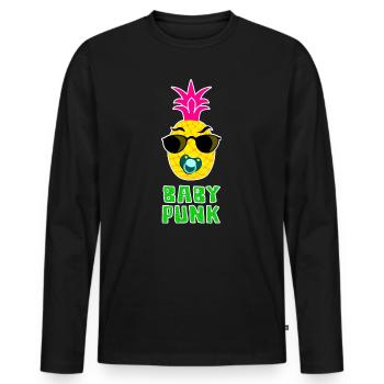 Baby Punk Ananas cool - Männer Premium Bio Langarmshirt - Schwarz - Vorne - Nico (187cm)
