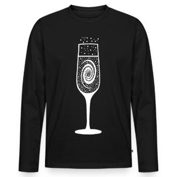 Glass, stars and galaxy - Men's Premium Organic Long Sleeve Shirt - black - Front - Nico (187cm)