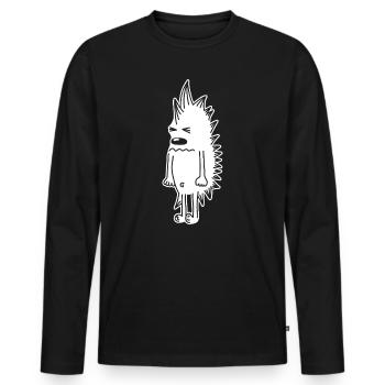 Grumpy Hedgehog – Kawaii Stinger Comic - Men's Premium Organic Long Sleeve Shirt - black - Front - Nico (187cm)