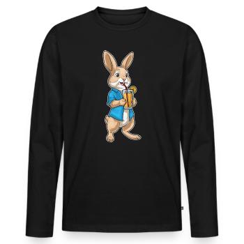 Hase Saft - Männer Premium Bio Langarmshirt - Schwarz - Vorne - Nico (187cm)