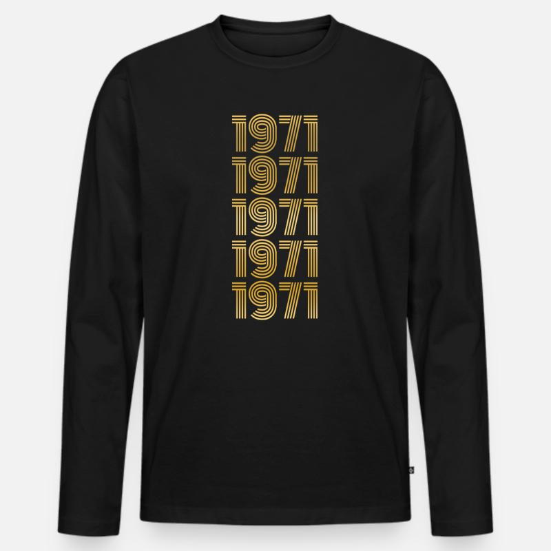 19 - Männer Premium Bio Langarmshirt - Schwarz