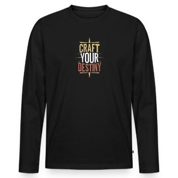 Façonnez votre destin - T-shirt manches longues Premium bio Homme - noir - Devant - Nico (187cm)