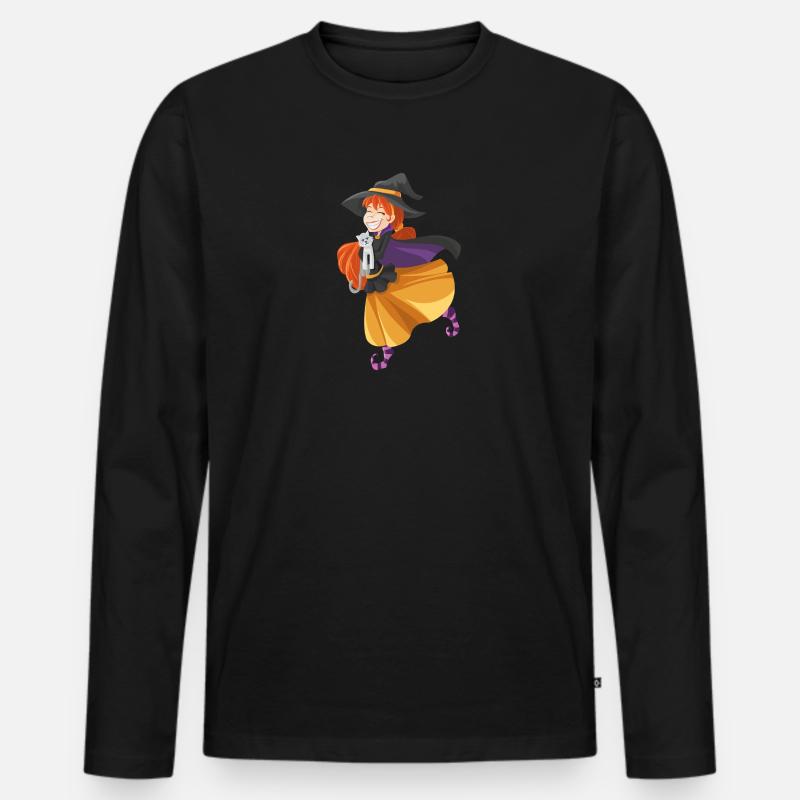 Hexe - Männer Premium Bio Langarmshirt - Schwarz