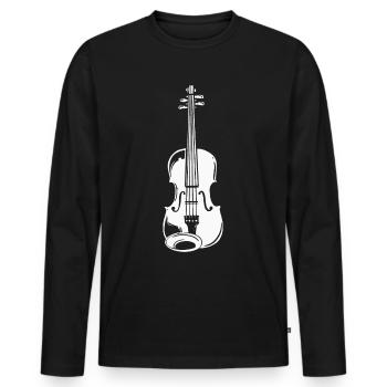 Violon Violon - T-shirt manches longues Premium bio Homme - noir - Devant - Nico (187cm)
