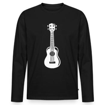 Ukulele Hawaii Guitar Uke Musical Instrument - Men's Premium Organic Long Sleeve Shirt - black - Front - Nico (187cm)