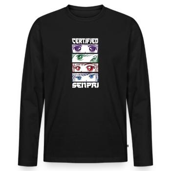 Certified Senpai Anime Manga Zertifizierter Senpai - Männer Premium Bio Langarmshirt - Schwarz - Vorne - Nico (187cm)