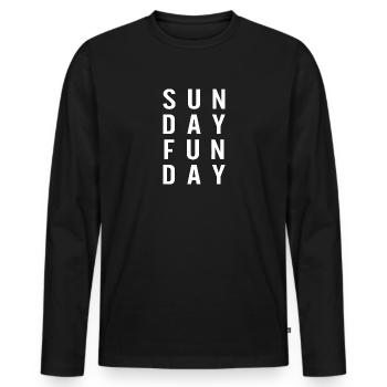 Sunday Funday Holiday Lover Zitate - Männer Premium Bio Langarmshirt - Schwarz - Vorne - Nico (187cm)