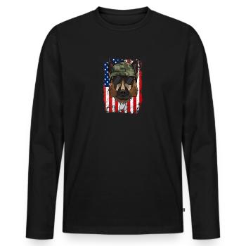 German Shepherd - Men's Premium Organic Long Sleeve Shirt - black - Front - Nico (187cm)
