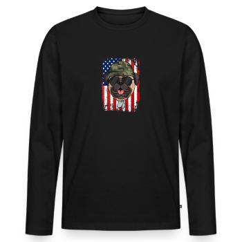 Bouffon - T-shirt manches longues Premium bio Homme - noir - Devant - Nico (187cm)