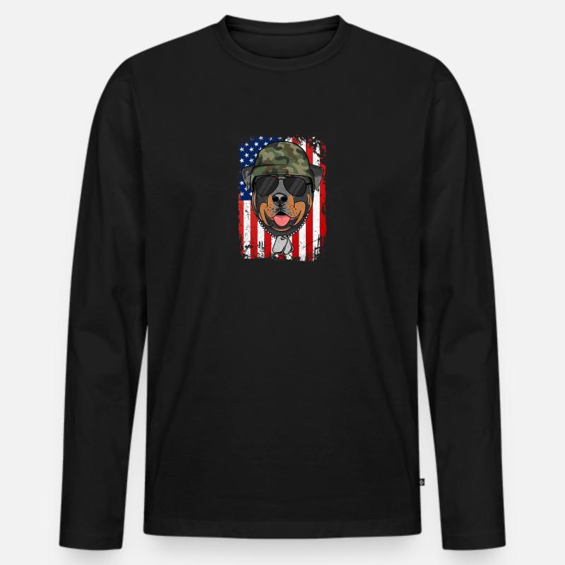 ROTTWEILER - Männer Premium Bio Langarmshirt - Schwarz