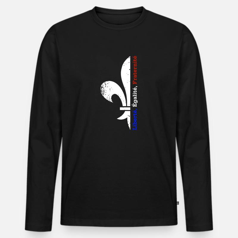 Liberté Égalité Fraternité - Männer Premium Bio Langarmshirt - Schwarz